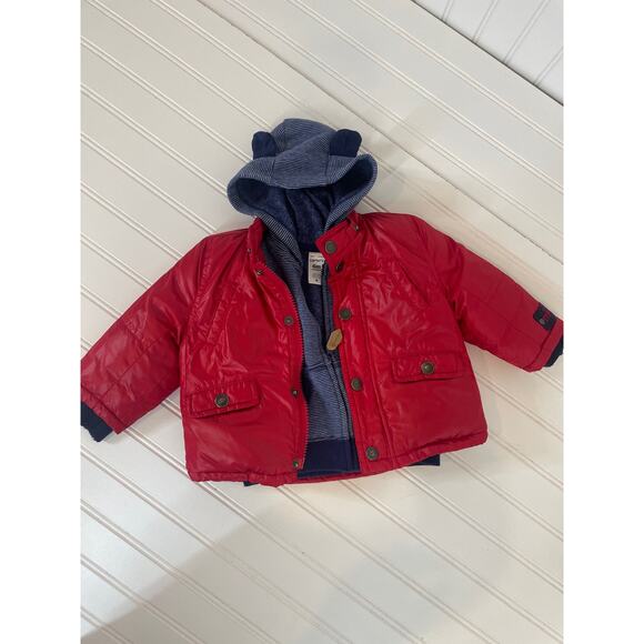 Carter’s Hoodie & Red Puffer Jacket Bundle Size 6 Months Baby Boy - Picture 1 of 5